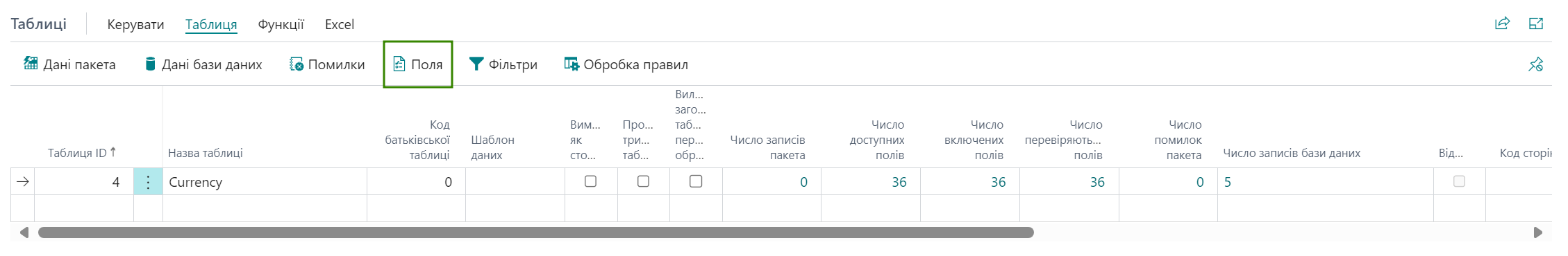Action Fields