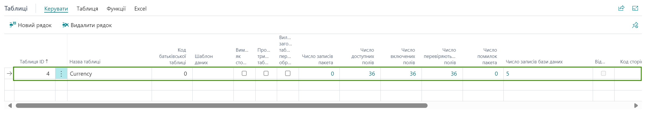Fill tables tab